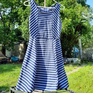 Late 2000s Guess Blue & Gray Striped Dress